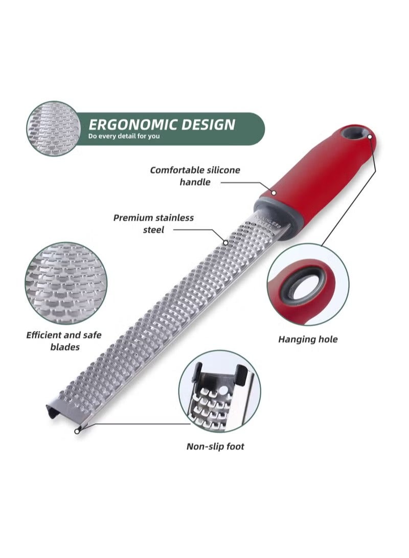 ح واحة مبشرة ستانلس ستيل للجبن والليمون والزنجبيل والبطاطس مع غطاء بلاستيكي، فضي، STGT01 - Image 3