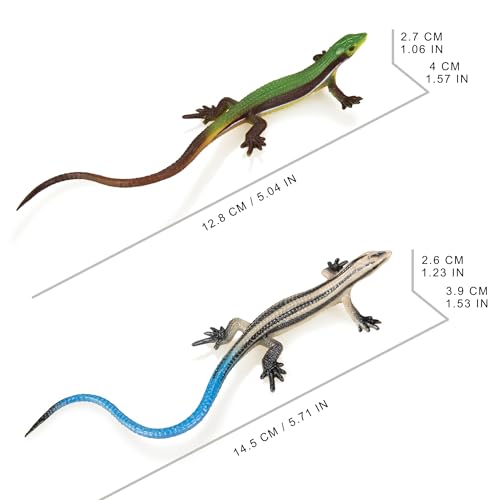 NAKIMO Plastic Lizard Toys Lizard Figurine Realistic Fake Lizards Artificial Model Reptile Toy for Cake Decoration Prank Props Educational Toys Set B - Image 5