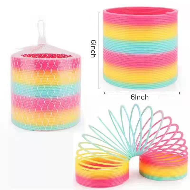 Vinciph 6 Inch Giant Plastic Walking Spring ToyJumbo Rainbow Coil ToyParty Prizes and Stocking StuffersBirthday Bag Filler - Image 5