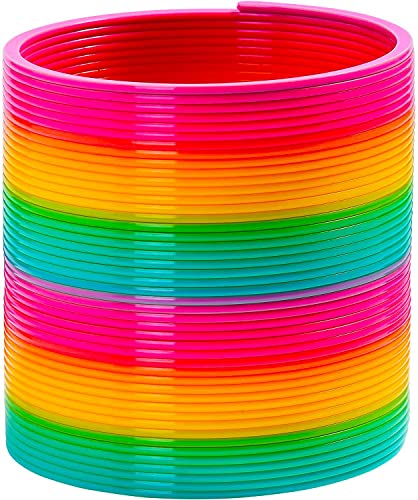 Vinciph 6 Inch Giant Plastic Walking Spring ToyJumbo Rainbow Coil ToyParty Prizes and Stocking StuffersBirthday Bag Filler - Image 1