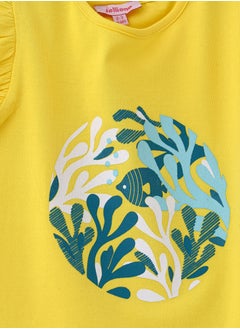 Vibrant Yellow Leafy Circle Cotton Tee for Girls - pzsku/ZAA1B16183BB68F0B2BB2Z/45/_/1740055216/b44811a8-6bc9-4135-b238-3ac70e0767bc