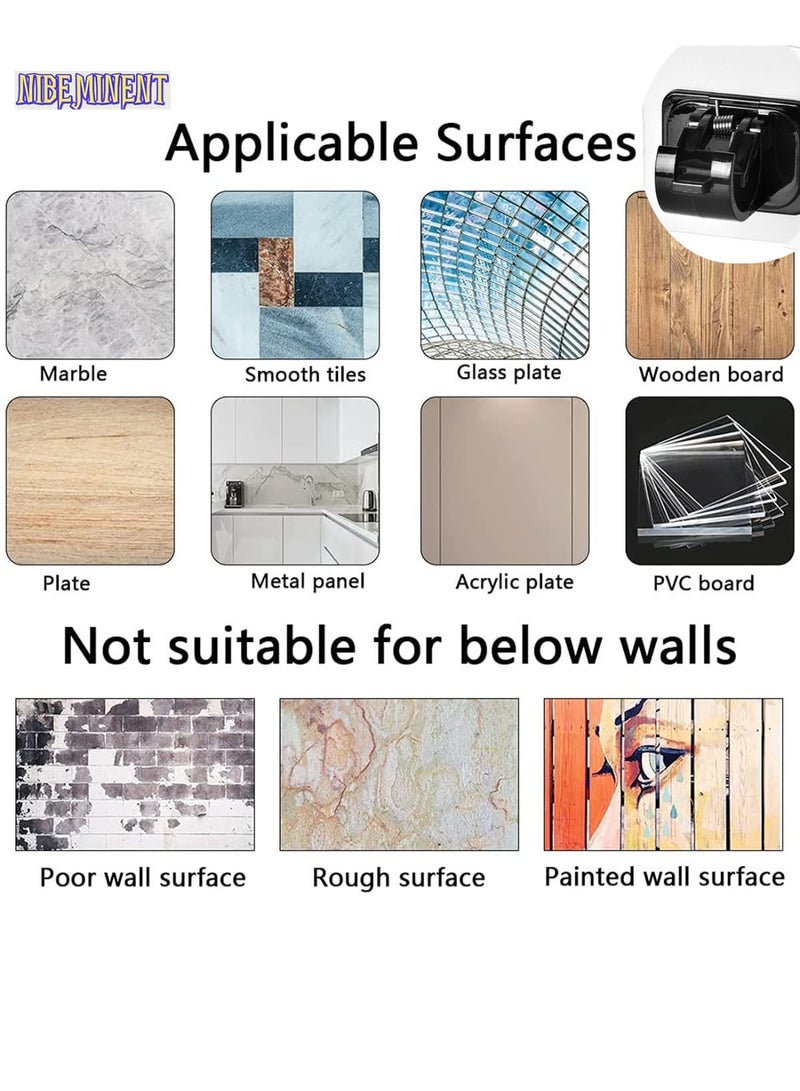 NIBEMINENT 18-Piece Self Adhesive Curtain Rod Bracket, No Drill Drapery Hooks Holder, Plastic Easy Sticky Curtain Rod Hooks for Kitchen, Bathroom, Hotel (black)  - Image 5