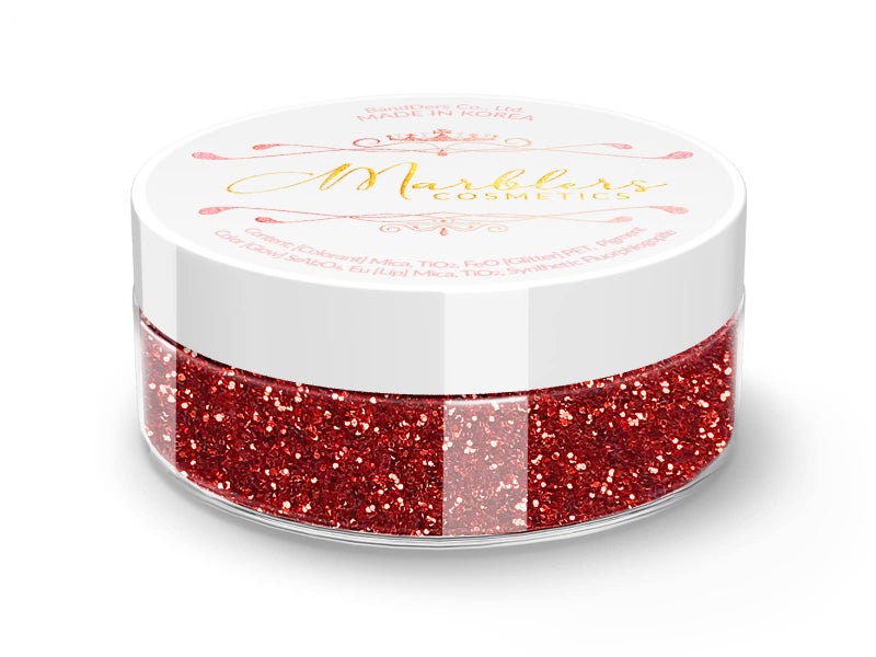 MARBLERS Twinkle Face & Body Glitter [Santa Red] 0.18oz (5g) | Fine | Non-Toxic | Vegan | Cruelty-Free | Ethically Sourced | Festival Makeup | Eye, Hair, Nail, Eyeshadow | Cosmetic Grade - Image 1
