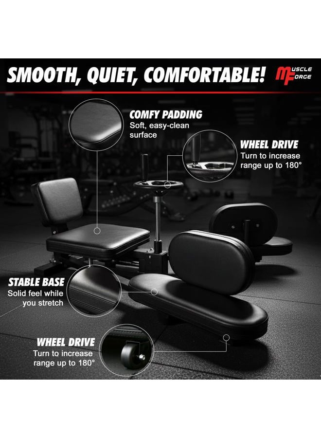 MuscleForge Leg Stretcher Machine – Heavy-Duty Split Machine up to 180° Flexibility – Adjustable 3-Bar Leg Spreader for Ballet, Yoga, Martial Arts – Compact Home Gym Splits Trainer, 150 kg - Image 5
