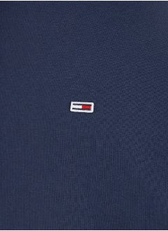 TOMMY JEANS Men's Fleece Flag Patch Hoody Sweatshirt, Navy  - Image 3