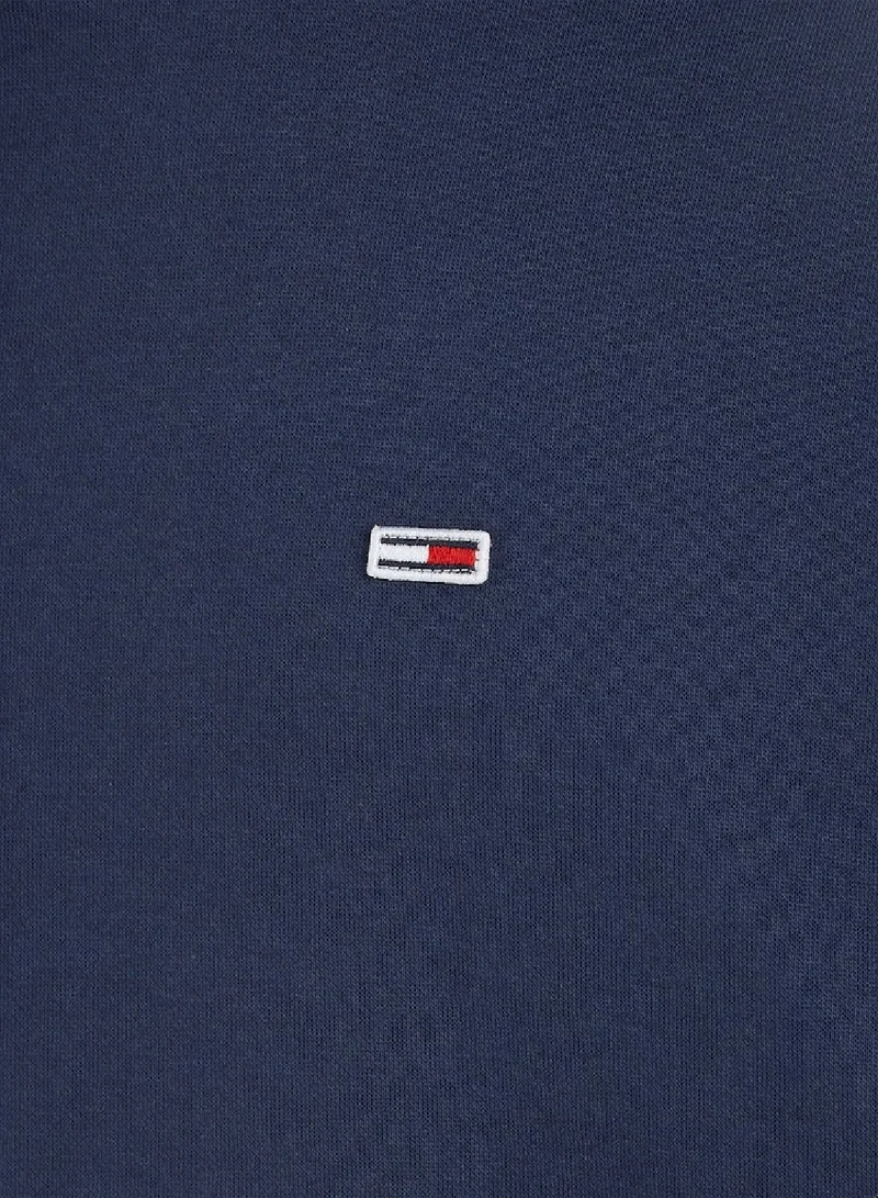 Tommy Jeans Twilight Navy Fleece Flag Patch Hoody for Men | Best Price UAE
