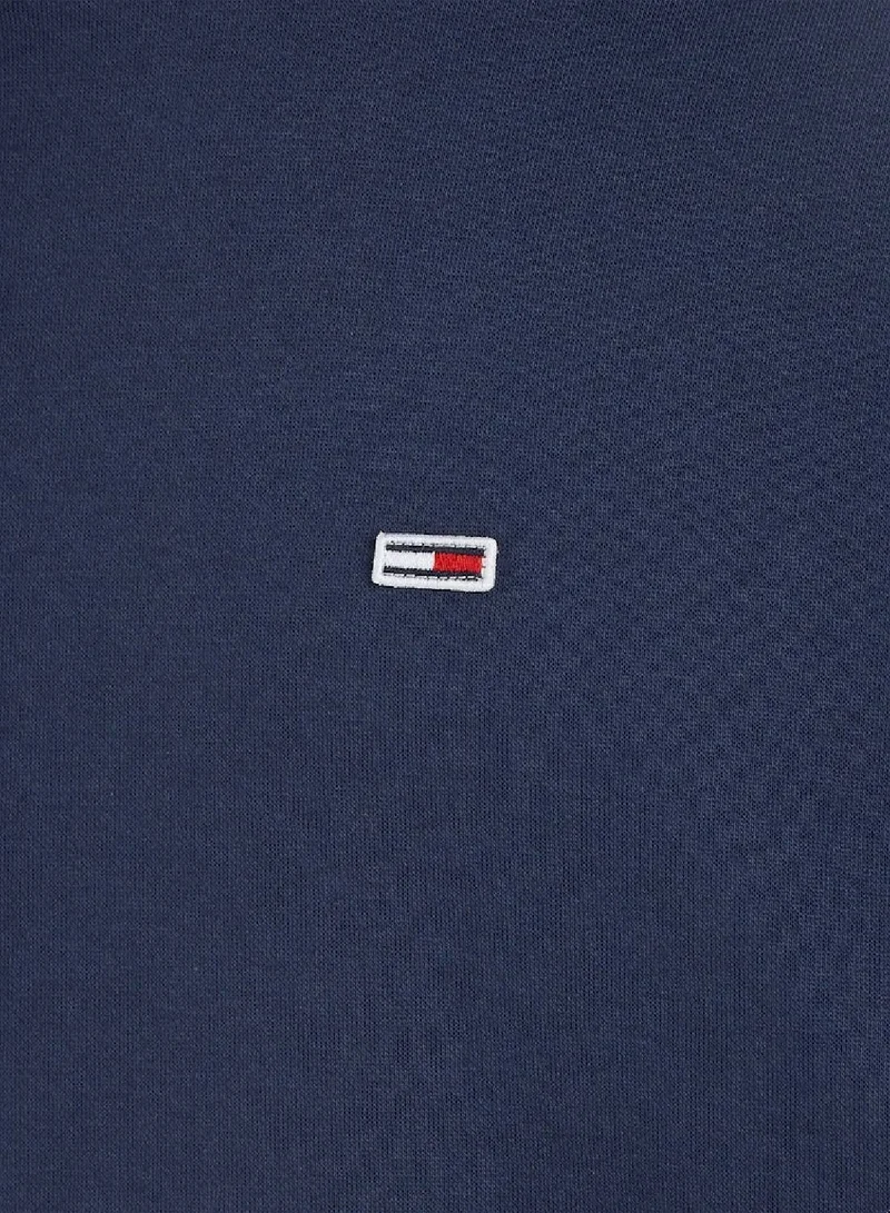 Tommy Jeans Twilight Navy Fleece Flag Patch Hoody for Men | Best Price UAE