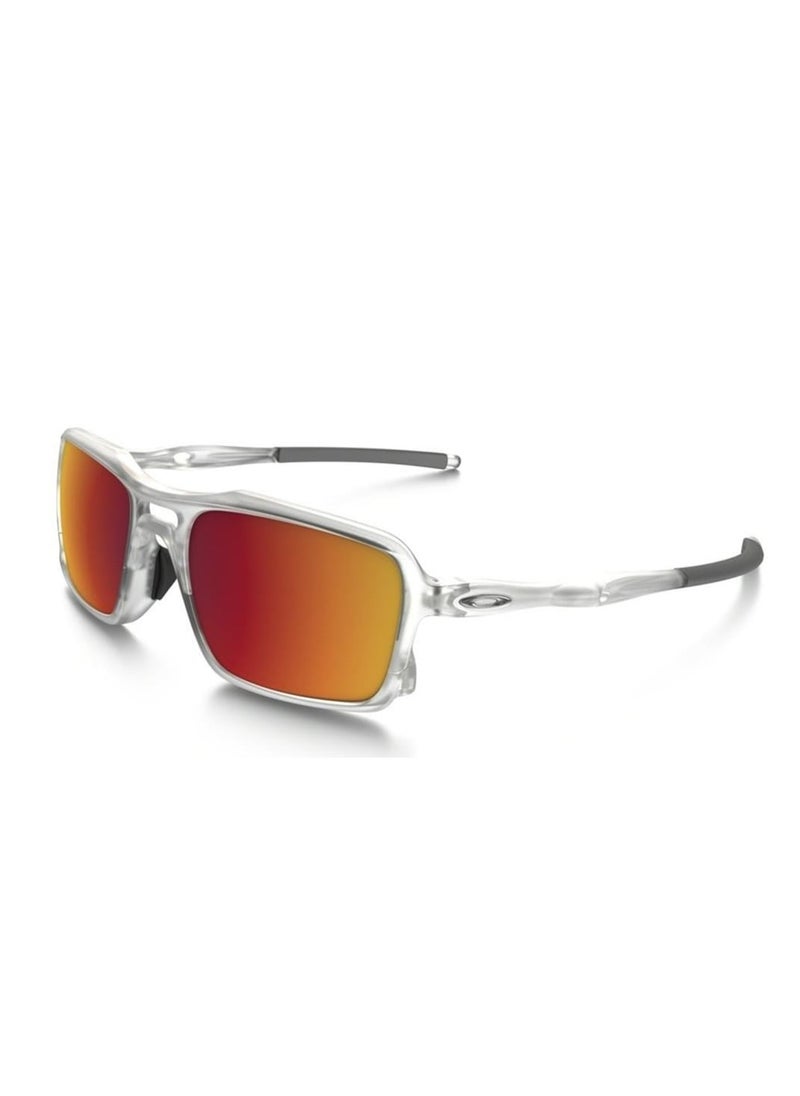 Oakley Triggerman Sunglasses with Matte Clear Frame and Torch Iridium Lenses