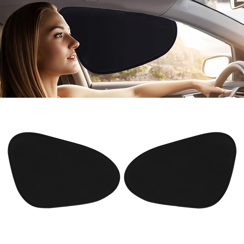 Lezpoaze 2-Pack Car Side Window Sun Shade | Black Gel Electrostatic UV Protection Sunshade | Universal Fit 99% Vehicles | Foldable Car Shades - Image 1