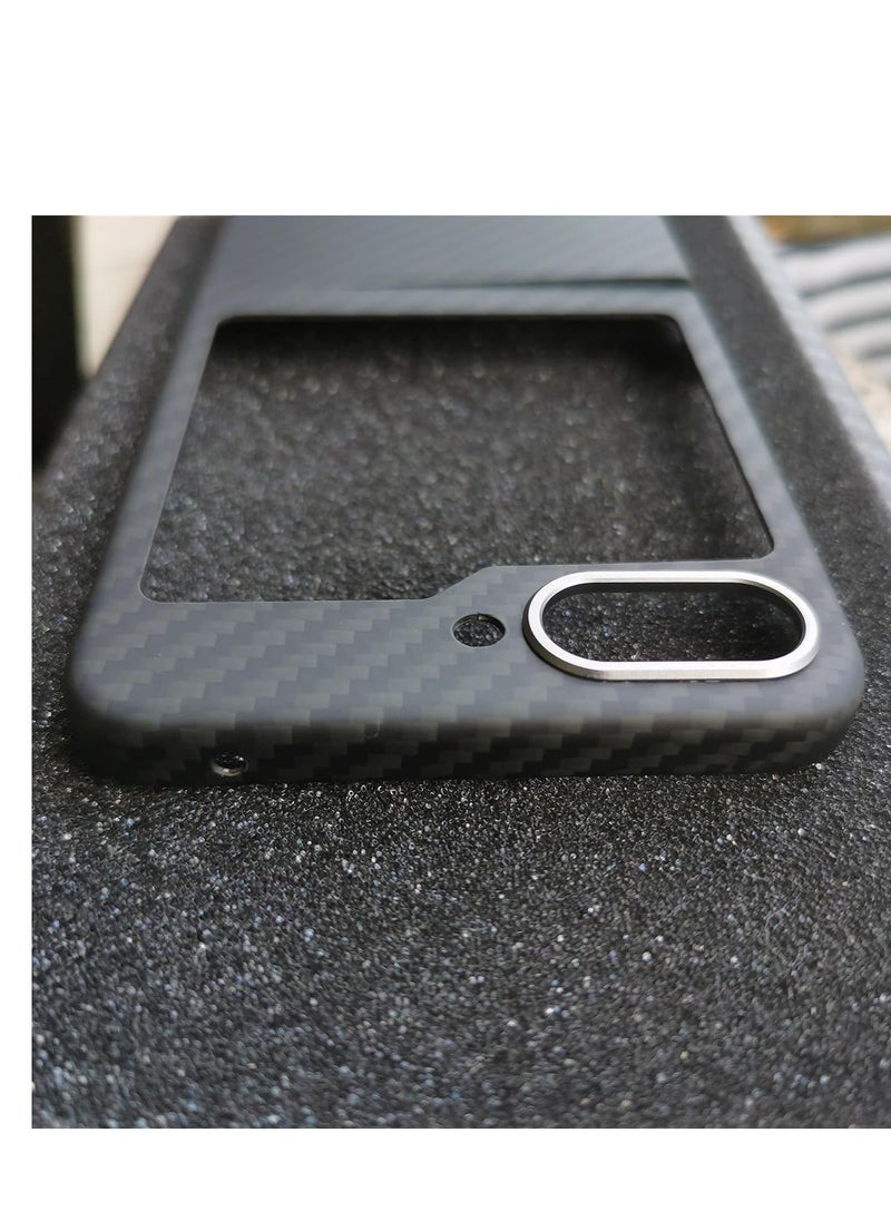 Aookay Compatible with Samsung Galaxy Z Flip 5 Case, Real Aramid Fiber Shockproof Anti-Scratch Case, with Full-Body Dual Layer Rugged Shookproof Case for Galaxy Z Flip 5 (Black)  - Image 2