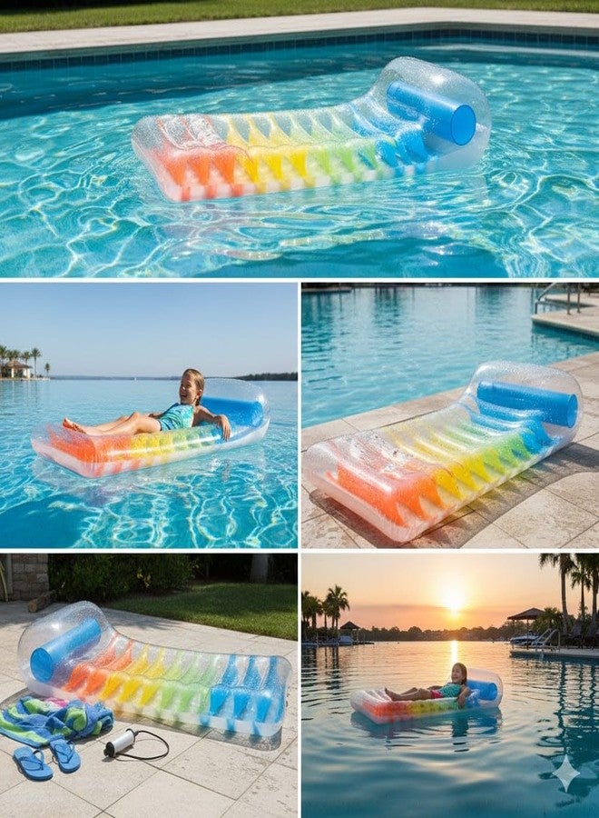 Jilani Swimming Pool Float for Adult Fashion Lounger Mat Swimming Pool Float with Manual Pump - Image 4