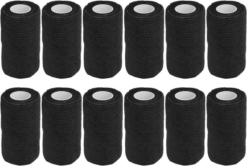 Black Self Adhesive Elastic Bandage Wrap For Wounds Swelling Sprains Pets - Image 1