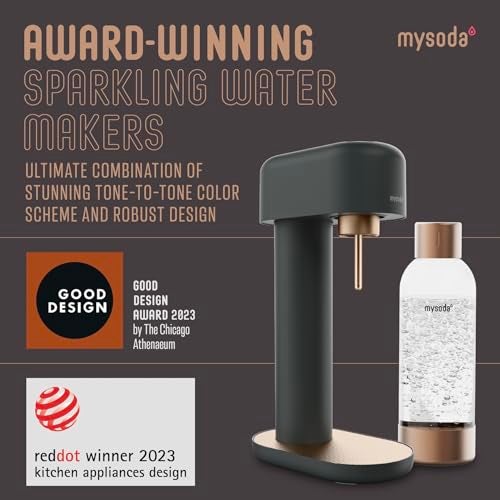 Mysoda Ruby 2 Sparkling Water Maker - Silent and Long-Lasting Aluminium Soda Maker with 1L Water Bottle - Without CO2 Cylinder - Black Copper - Image 2