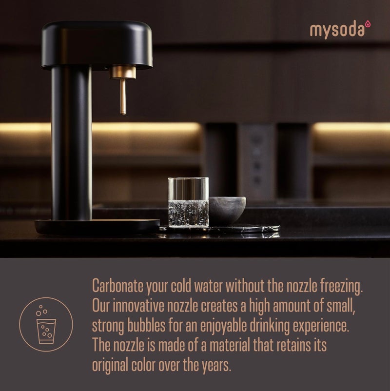 Mysoda Ruby 2 Sparkling Water Maker - Silent and Long-Lasting Aluminium Soda Maker with 1L Water Bottle - Without CO2 Cylinder - Black Copper - Image 4
