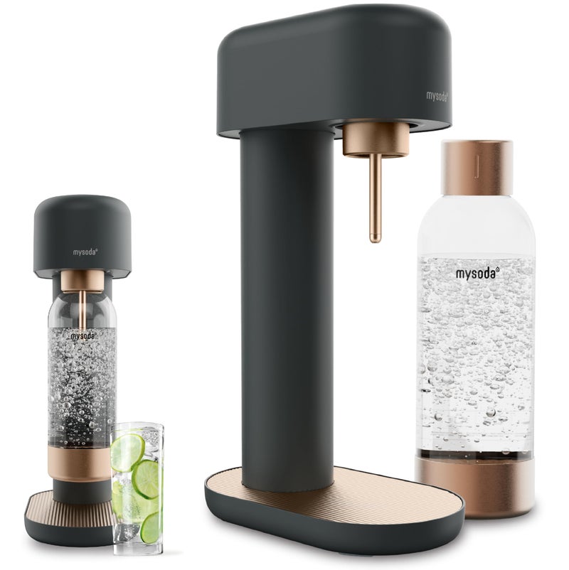 Mysoda Ruby 2 Sparkling Water Maker - Silent and Long-Lasting Aluminium Soda Maker with 1L Water Bottle - Without CO2 Cylinder - Black Copper - Image 1