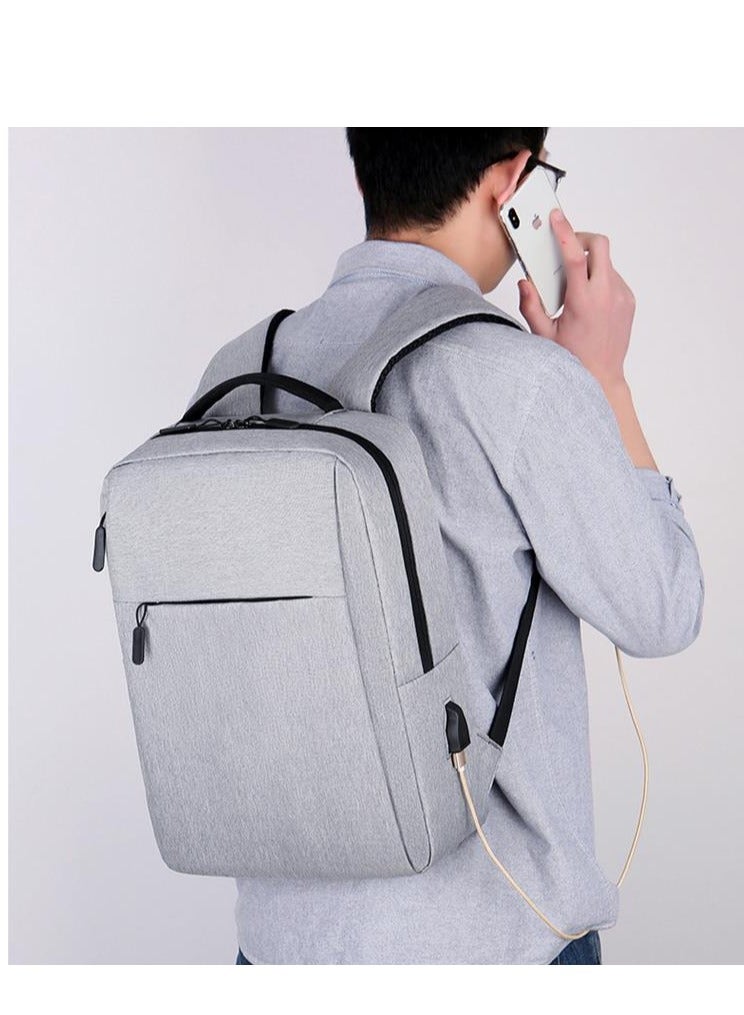 Golden Travel Laptop Backpack Business Anti Theft Slim Durable Laptop Bag with USB Charging Port Water Resistant College School Computer Backpack Gifts for Men & Women Fits 15.6 Inch Notebook Grey - Image 1