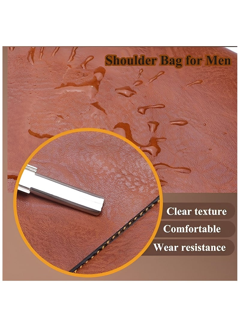 Men Crossbody Bag Shoulder Bags Vintage Men Handbags Large Capacity PU Leather Bag For Man Messenger Bags Tote Bag purse