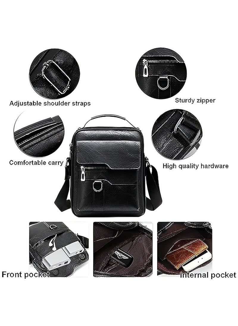 Jeep Men Crossbody Bag Shoulder Bags Vintage Men Handbags Large Capacity PU Leather Bag For Man Messenger Bags Tote Bag purse  - Image 3