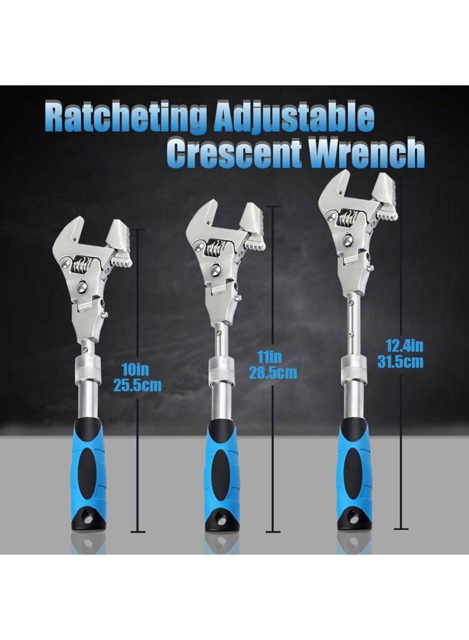 faxhool Flex Head Adjustable Wrench, 10-12.4 inch Multifunctional Flexible Retractable Ratchet Wrench, 180° Rotable for Use in Tight Spaces, Pipe Repair - Image 2