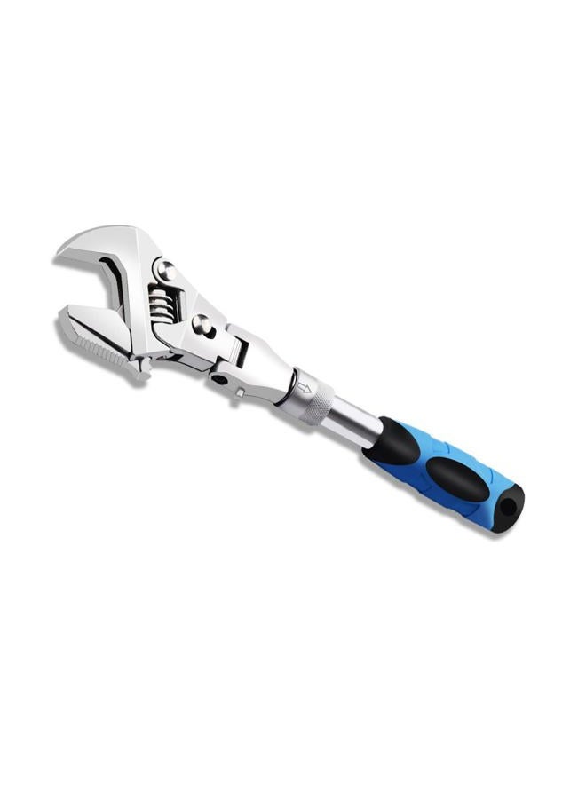 faxhool Flex Head Adjustable Wrench, 10-12.4 inch Multifunctional Flexible Retractable Ratchet Wrench, 180° Rotable for Use in Tight Spaces, Pipe Repair - Image 1