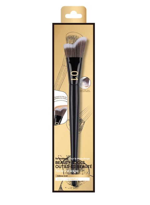 MINISO Black Gold Series Stippling Curved Contour Brush – Professional Makeup Brush for Precise Contouring and Blending