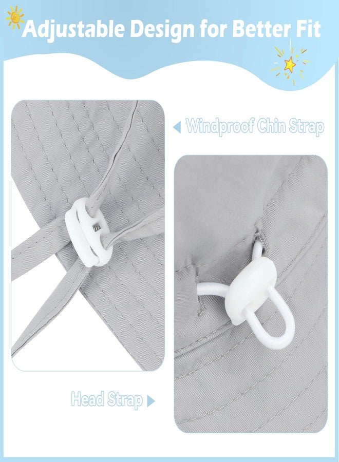 Zando قبعة شمسية للأطفال من زاندو UPF 50+ للأولاد قابلة للتعديل دلو للشاطئ قبعات شمسية قابلة للتنفس للأولاد صيف 4-8 سنوات، Navy & Grey 4-8 سنوات - Image 4