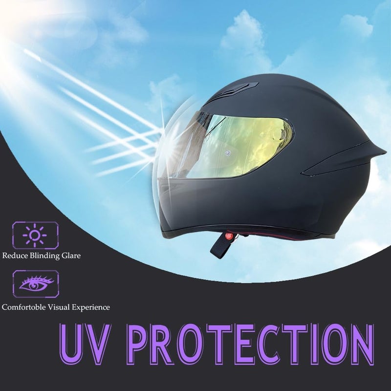 BSTOP K1 UV-Protected Face Shield for AGV K1, K1S, K3SV, K5, K5S Helmets - Revo Clear Gold (Day and Night) - Image 4