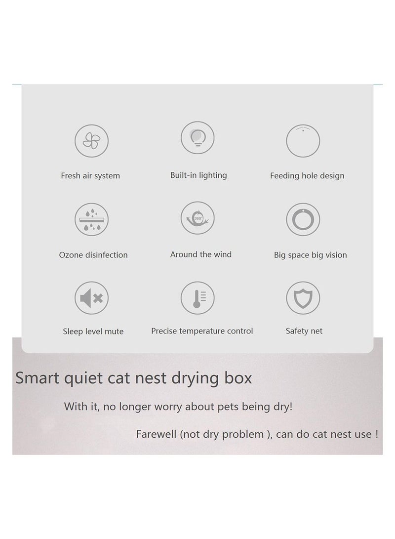 Cool Baby COOLBABY Home Pet Drying Box,Intelligent Silent Pet Dryer,Built in Light,Warm Air Surround,Color Screen Operation Panel,White - Image 4