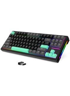 هجوم القرش لوحة مفاتيح ميكانيكية للألعاب Attack Shark M87 بإضاءة خلفية RGB مدمجة وقابلة للتبديل السريع وقابلة للبرمجة USB-C/بلوتوث/2.4 جيجا هرتز لوحة مفاتيح مكتبية قابلة لإعادة الشحن لنظام Win/MAC  - Image 1