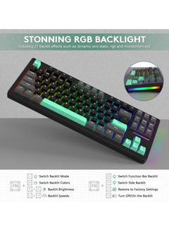 هجوم القرش لوحة مفاتيح ميكانيكية للألعاب Attack Shark M87 بإضاءة خلفية RGB مدمجة وقابلة للتبديل السريع وقابلة للبرمجة USB-C/بلوتوث/2.4 جيجا هرتز لوحة مفاتيح مكتبية قابلة لإعادة الشحن لنظام Win/MAC  - Image 4