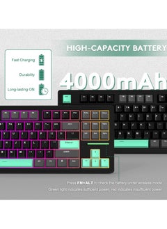 هجوم القرش لوحة مفاتيح ميكانيكية للألعاب Attack Shark M87 بإضاءة خلفية RGB مدمجة وقابلة للتبديل السريع وقابلة للبرمجة USB-C/بلوتوث/2.4 جيجا هرتز لوحة مفاتيح مكتبية قابلة لإعادة الشحن لنظام Win/MAC  - Image 5