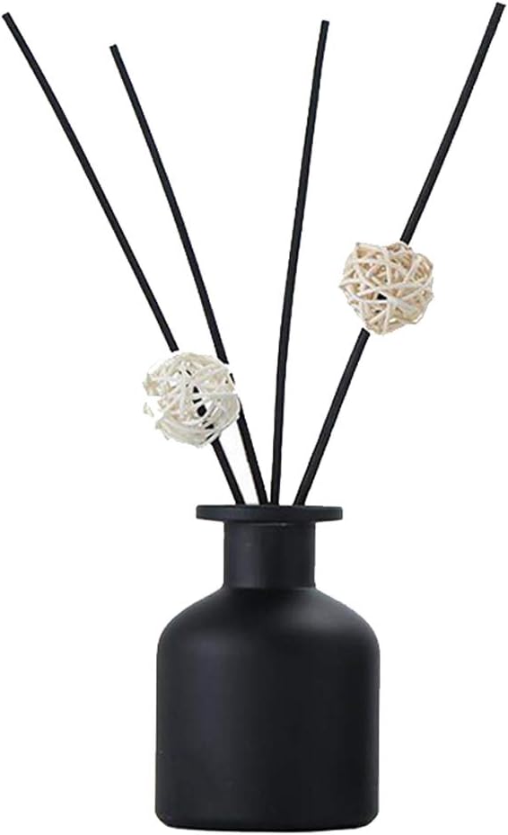 Quupy 1PCS 150ml/5oz Empty Refillable Glass Diffuser Bottle Exquisite Essential Oils Container for DIY Replacement Aromatherapy Diffuser Sticks Sets Essential Oils Crafts Decor