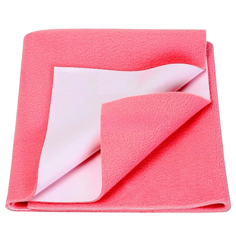 DAGDIYA Baby Dry Sheet Anti-Piling Fleece Extra Absorbent Quick Dry Sheet for New Born Babies Waterproof for Toddler Infant, Reusable (Medium 100x70 cm) (Medium, Salmon Rose) - Image 1