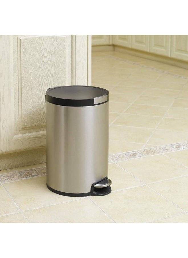 DANUBE HOME EKO 12L Artistic Step Bin – Stainless Steel Pedal Trash Can with Soft Close Lid for Kitchen, Office, Bathroom – Sleek Hygienic Waste Bin Modern Design  - Image 1