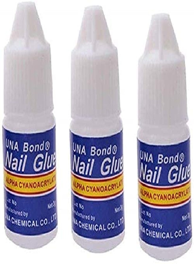 ALVRIO Artificial Gold Finger Empress Curve Tips Fake Nails With 3 Glue Bottles (White) (Pack of 100) - Image 2