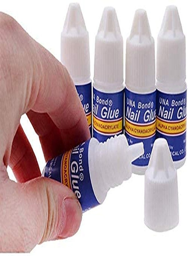 ALVRIO Artificial Gold Finger Empress Curve Tips Fake Nails With 3 Glue Bottles (White) (Pack of 100) - Image 3