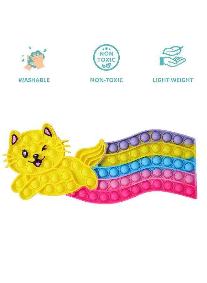 Push Pop Bubble Fidget Toy Silicone Animal Sensory Squeeze Toy Stress Relief Anti-Anxiety ADHD Autism Special Fidget Popper Gift for Kids and Adults Cat A  - Image 2