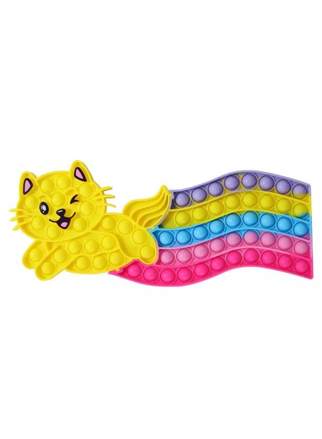 Push Pop Bubble Fidget Toy Silicone Animal Sensory Squeeze Toy Stress Relief Anti-Anxiety ADHD Autism Special Fidget Popper Gift for Kids and Adults Cat A  - Image 1