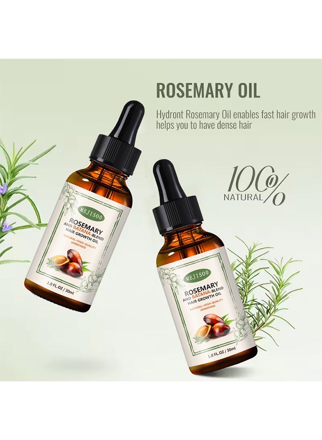 MEJISOO Rosemary And Batana -Blend Hair Growth Oil , Rosemary Oil with Batana Essential Oil for Hair Care- Dry Damaged Hair and Growth, Hair Loss Scalp Treatment, Healthier Thicker Fuller Hair, 30ml - Image 3