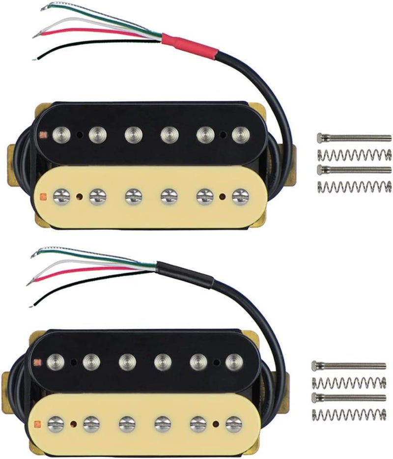 FLEOR Electric Guitar Humbucker Pickups Ceramic Double Coil Guitar Bridge Pickup & Neck Pickups Set-Zebra - Image 1