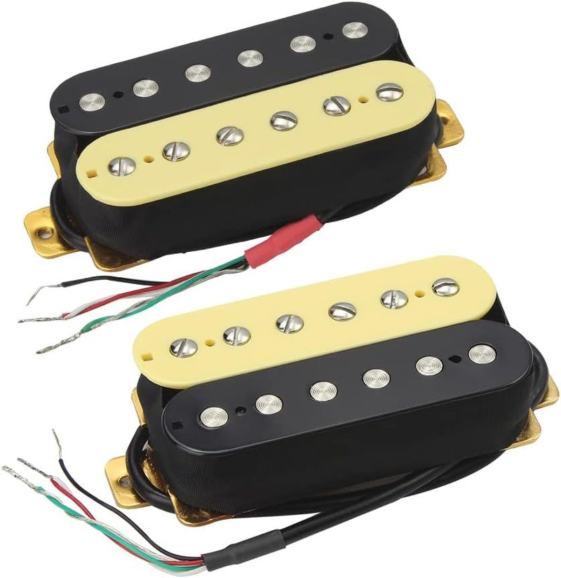 FLEOR Electric Guitar Humbucker Pickups Ceramic Double Coil Guitar Bridge Pickup & Neck Pickups Set-Zebra - Image 2