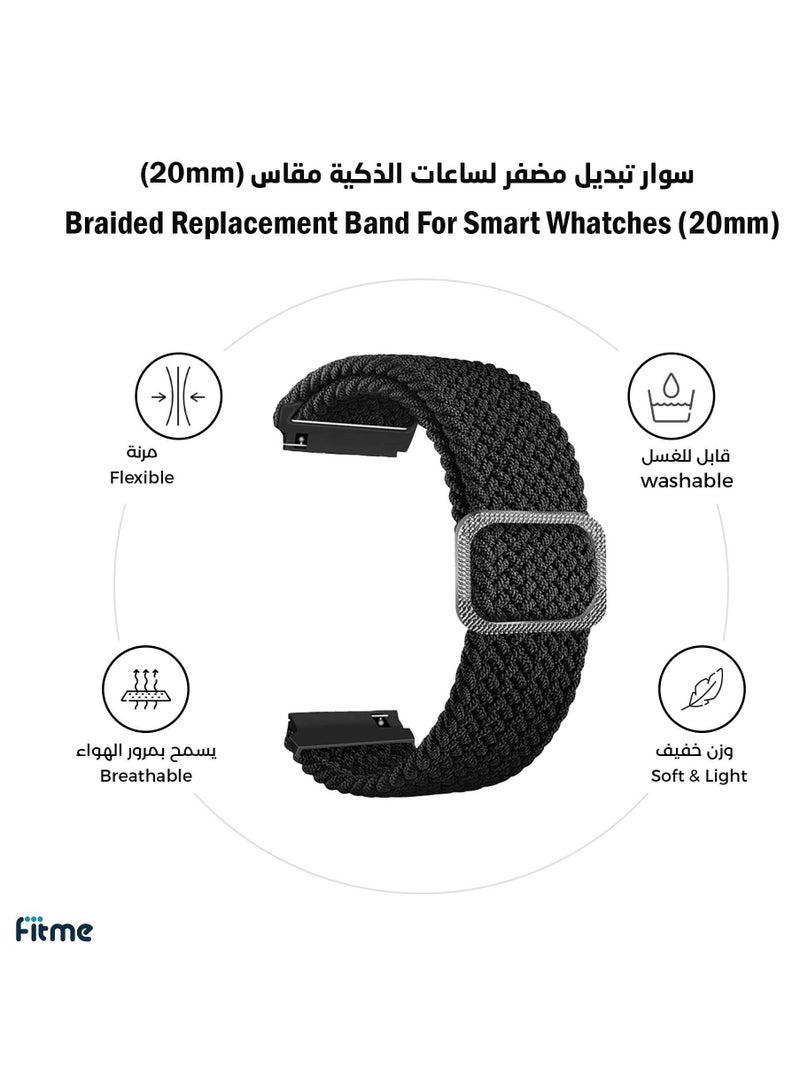 FITME Replacement Band Braided Nylon For Smart Watch (20mm) - Image 1