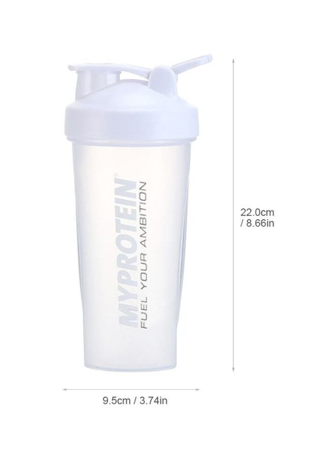 Captaintech Protein Shaker Bottle White/Clear  - Image 4