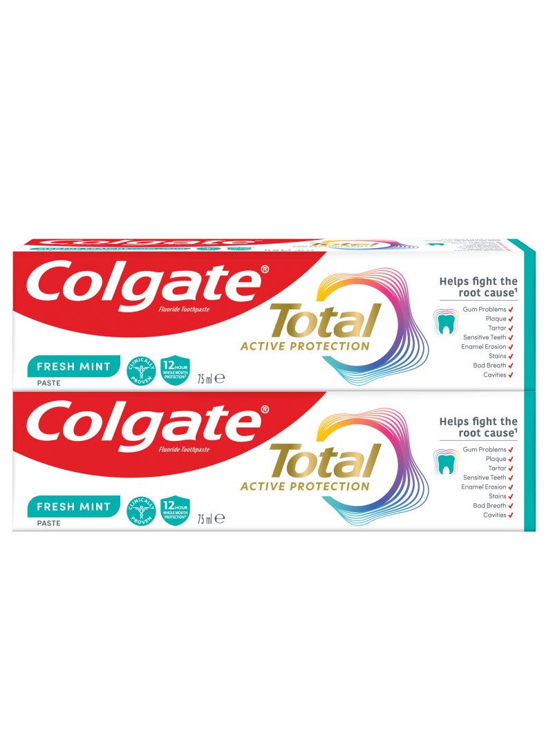 Colgate Total Active Protection Fresh Mint Toothpaste  Pack of 2 - Image 1