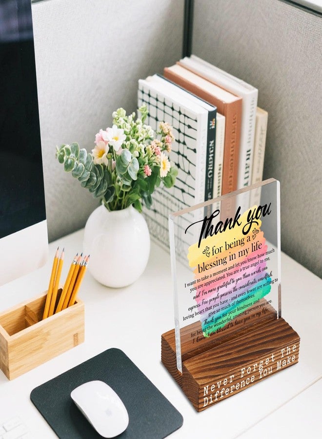 CWGOTC Thank You Gift for Being a Blessing in My Life, Inspirational Appreciation Sign for Women, Friend, Mentor, Teacher, Nurses Week Graduation Birthday Christmas Office Desk Decor Signs Plaque YTT02 - Image 2