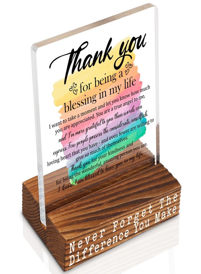 CWGOTC Thank You Gift for Being a Blessing in My Life, Inspirational Appreciation Sign for Women, Friend, Mentor, Teacher, Nurses Week Graduation Birthday Christmas Office Desk Decor Signs Plaque YTT02 - Image 1