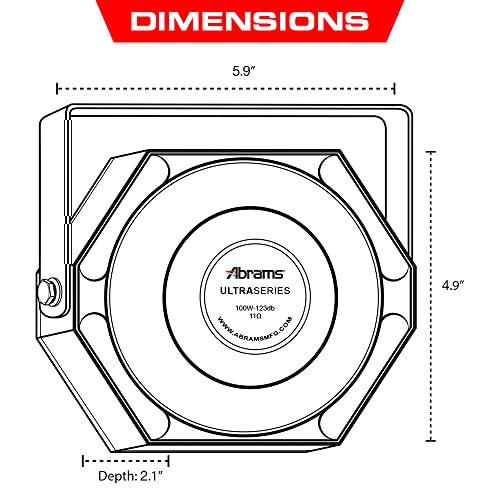 Abrams Compact 100 Watt High Performance Siren Speaker (Capable with Any 100 Watt Siren) Ultra Slim Low Profile - Image 4