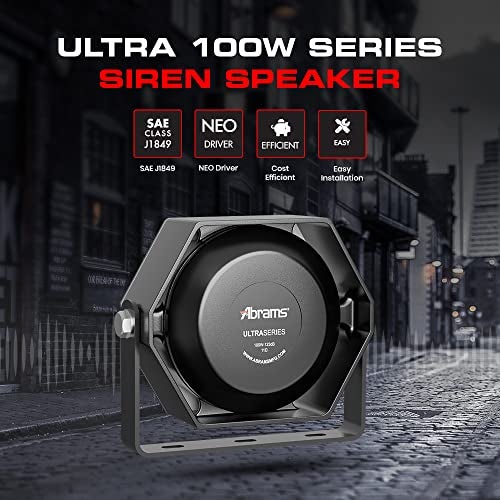 Abrams Compact 100 Watt High Performance Siren Speaker (Capable with Any 100 Watt Siren) Ultra Slim Low Profile - Image 2