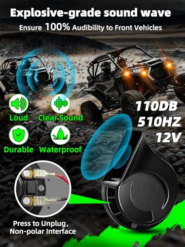 VI9000 UTV Turn Signal Kit, Pre-Wired, Plug and Play Universal Street Legal UTV Blinker Kits with Rocker Switch, Hazard Light, 110dB Horn, Compatible with Polaris, Can-Am - 8Pods Amber Red Lights - Image 4