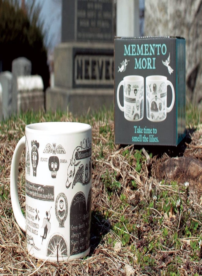 The Unemployed Philosophers Guild Memento Mori Coffee Mug - Features Classic Images Taken from Burial Monument Carvings, Comes in a Gift Box, 14 oz - Image 2